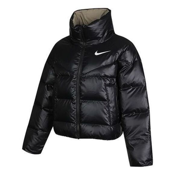 Nike Nsw Short Stand Collar Windproof Down Jacket Black size M - Picture 1 of 15